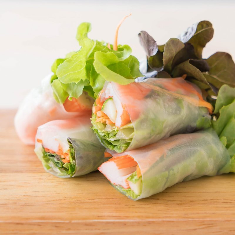 Fresh-vegetable-noodle spring-roll