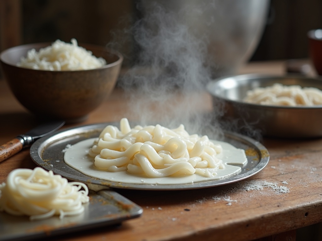 Step by step how to make rice noodles for pho