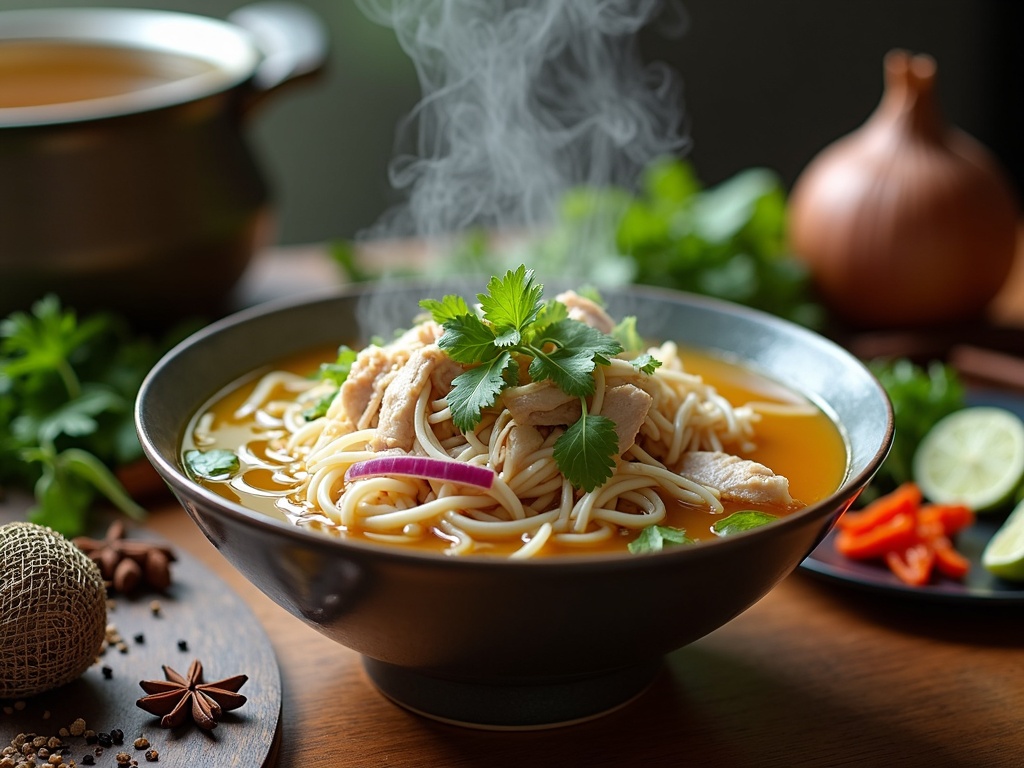 How to cook chicken pho noodles like in Vietnam